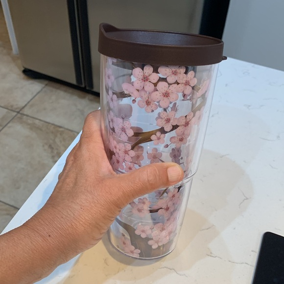 NWO Tags/Box Tervis Brown Cap Cherry Blossum 24oz Tumbler - Picture 3 of 7